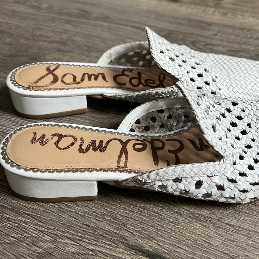 Sam Edelman Clara Woven Mikes Flats White 7.5 - Picture 5 of 8